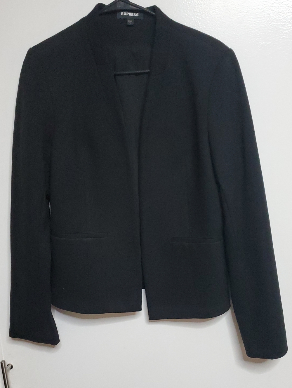Express Women's Black Open-Front Collarless Blazer Exceptional Quality!
